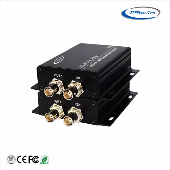 Mini Converter Optical Fiber 12g-SDI Single Mode 12g-SDI Video Fiber Extender Over LC Connector 10km