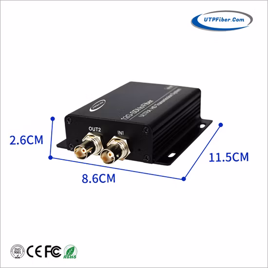 Mini Converter Optical Fiber 12g-SDI Single Mode 12g-SDI Video Fiber Extender Over LC Connector 10km